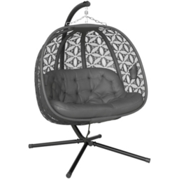 Outsunny Charcoal Grey Double Hanging Swing Chair