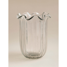 Stacey Solomon Clear Wavy Hurricane Glass Candle Holder