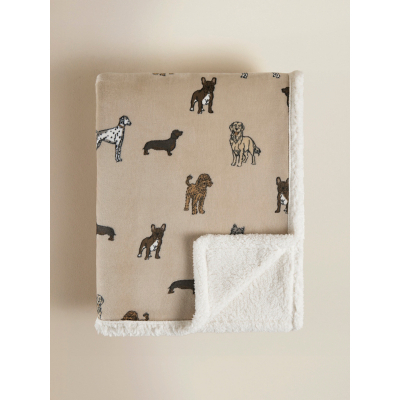 Dog Sherpa Throw - 150 x 120cm