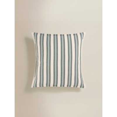Green Large Striped Cushion