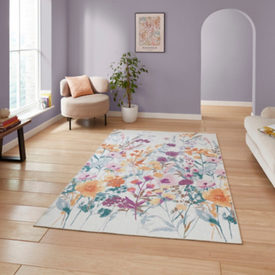 Catherine Lansfield Yellow Country Floral Rug