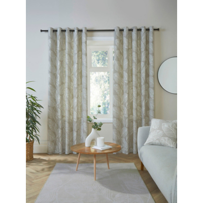 Fusion Matteo 100% Cotton Eyelet Curtains in Natural