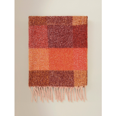 Burgundy Brushed Buffalo Check Reversible Textured Throw - 120 x 150 cm