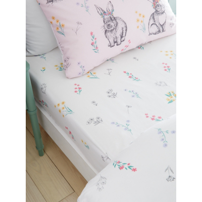 Catherine Lansfield Bunny Ditsy Flower Fitted Sheet