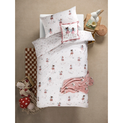 Baby Bedding Cot Bed Duvet Cover Asda Pink White Unicorn Cotton