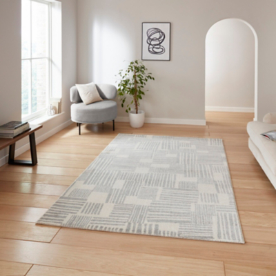 Catherine Lansfield Grey Blocks Modern Abstract Rug