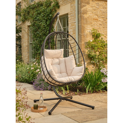 Black Rattan Hanging Egg Chair