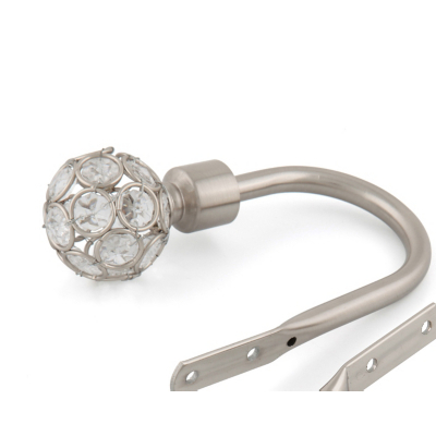 A-International Brushed Steel Beaded Gem Curtain Holdback Pair