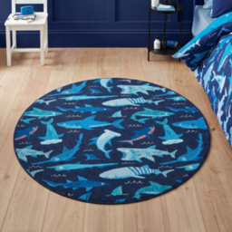 Catherine Lansfield Kids Rug Jawsome Sharks 133x133cm