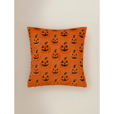 Orange Pumpkin Faux Fur Cushion