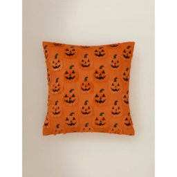 Orange Pumpkin Faux Fur Cushion