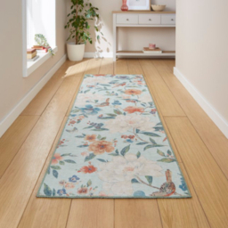 Catherine Lansfield Blue Pipa Floral Rug