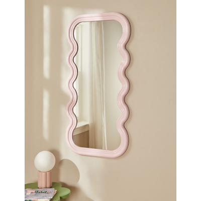 Pink Wavy Sides Long Mirror