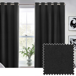 Furn Black Dawn Blackout Thermal Eyelet Curtains