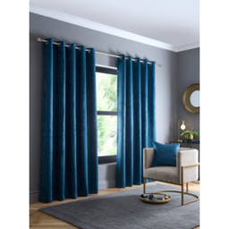 Fusion Dark Teal Strata Eyelet Curtains