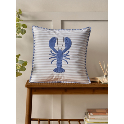 Catherine Lansfield Lobster Embroidered Cushion