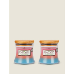 Eco Wix Bright Cocktail Small Wooden Wick Candle - Set of 2
