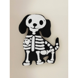 Black & White Dog Skeleton-Shaped Cushion