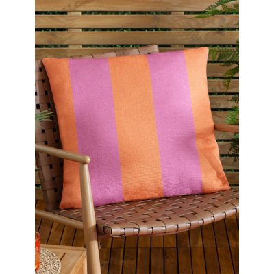 Furn Deck Pink Stripe Woven Outdoor Cushion