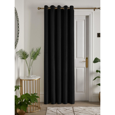 Laurence Llewelyn-Bowen Black Montrose Single Panel Eyelet Door Curtain
