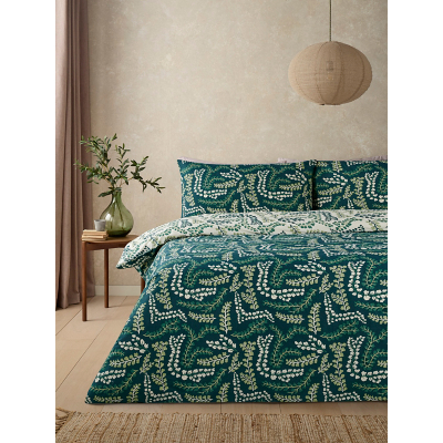 Green Trailing Leaves Reversible Duvet Set
