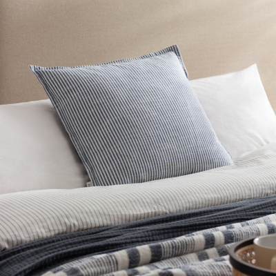 Yard Truro Stripe Blue Reversible Cushion