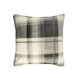 Grey Fusion Balmoral Check Filled Cushion