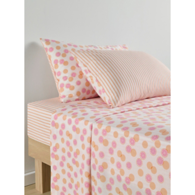 Peach & White Summer Grapefruit Complete Sheet Set