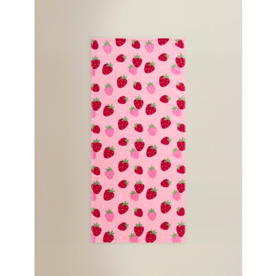 Pink Strawberry Printed Beach Towel