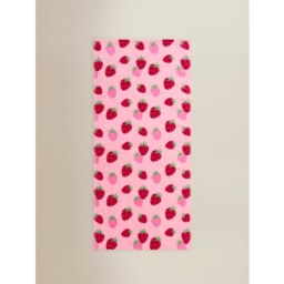 Pink Strawberry Printed Beach Towel