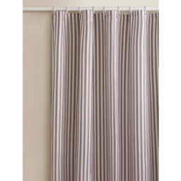Taupe Stripe Soft Touch Microfibre Shower Curtain