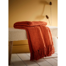 Appletree Terracotta Chenille Throw - 130cm x 180cm