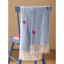 Furn Strawberry Fruits Lightweight Embroidered Throw - 130 x 180cm