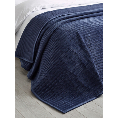 Catherine Lansfield Velvet Pinsonic Bedspread - 220 x 220cm