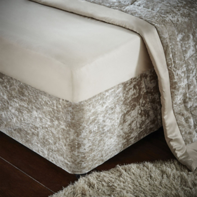 Catherine Lansfield Natural Crushed Velvet Divan Base Wrap