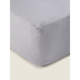 Grey Plain Soft Touch Fitted Sheet