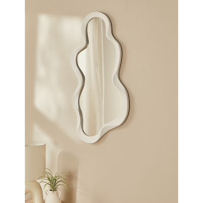 White Wavy Plastic Mirror