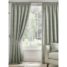 D & D Green Aveline Pencil Pleat Curtains