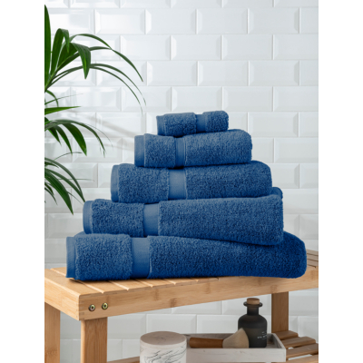 Blue Super Soft Cotton Towel & Bath Mat Range