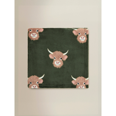 Green Highland Cow Super-Soft Throw - 120 x 150 cm