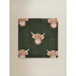 Green Highland Cow Super-Soft Throw  - 120 x 150 cm
