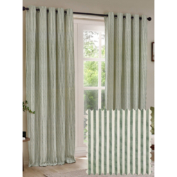 Yard Forest Green Hebden 100% Cotton Blackout Eyelet Curtain