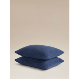 Blue Plain Teddy Pillowcase Pair