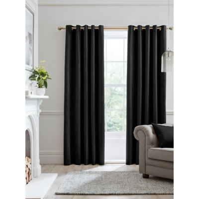 Laurence Llewelyn-Bowen Black Montrose Eyelet Curtains