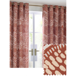 Hoem Chestnut Nola Abstract Eyelet Curtain