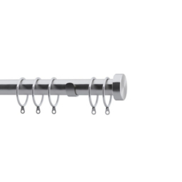 Speedy Satin Silver Stud 28mm Pole Set