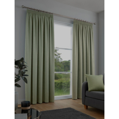Fusion Galaxy Green Dimout Pencil Pleat Curtains