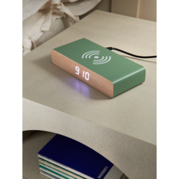 Green Alarm Clock & Charging Station