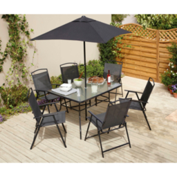 Miami Charcoal 8 Piece Garden Patio Set