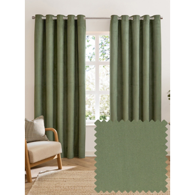 Furn Green Verso Reversible Blackout Eyelet Curtains